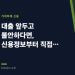 대출 앞두고 불안하다면, 신용정보부터 직접 확인하세요